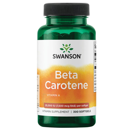 Swanson Suplemento de Beta Carotene 25,000 Iu (7,500 Mcg Rae), 300 cápsulas