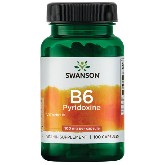 Swanson Vitamina B6 Piridoxina 100mg, 100 Cápsulas