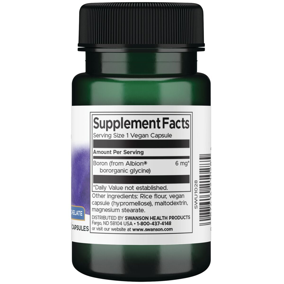 Swanson Suplemento de Boro Albion Glicina Bororgánica 6mg, 60 cápsulas