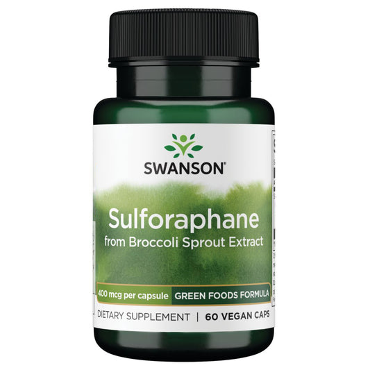 Swanson Suplemento Sulforafano de brócoli, 100% natural 400 mcg, 60 cápsulas