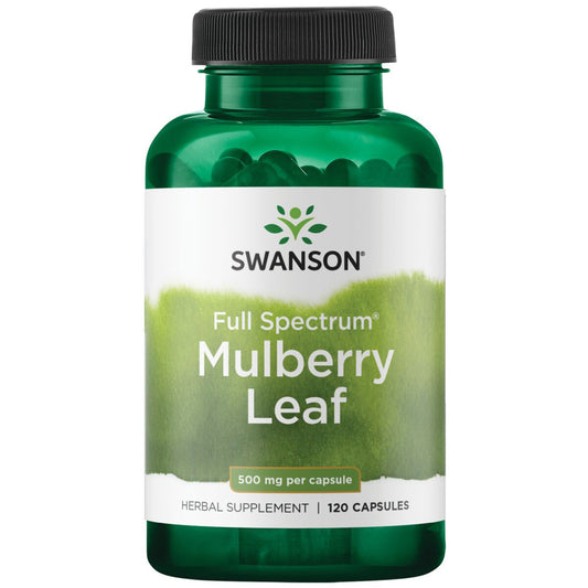 Swanson Suplemento de Hojas de Morera 500 mg, 120 cápsulas