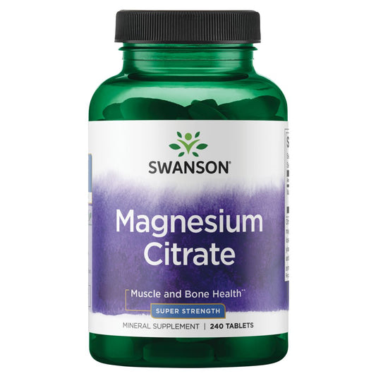 Swanson Suplemento Citrato de Magnesio Máxima Potencia 112.5 mg, 240 tabletas