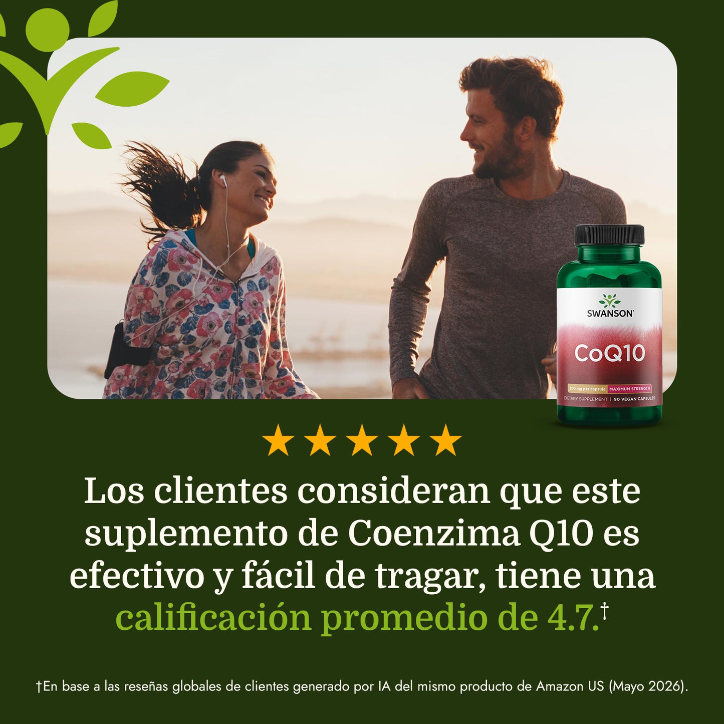 Swanson Suplemento de CoQ10, Concentracion Maxima 200 Mg, 90 Cápsulas