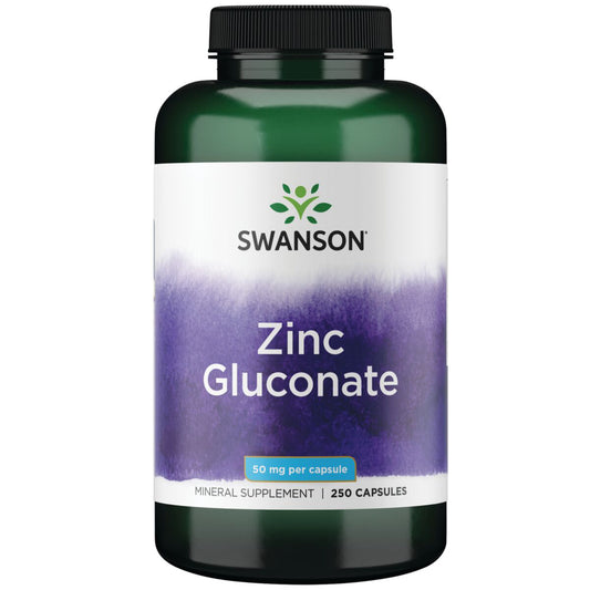 Swanson Suplemento Gluconato de Zinc 50 Mg, 250 Cápsulas