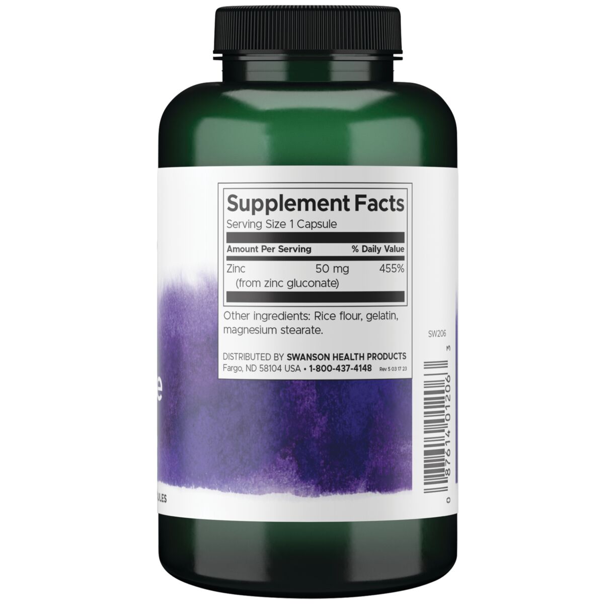 Swanson Suplemento de Zinc Gluconato 50 Mg, 250 Cápsulas