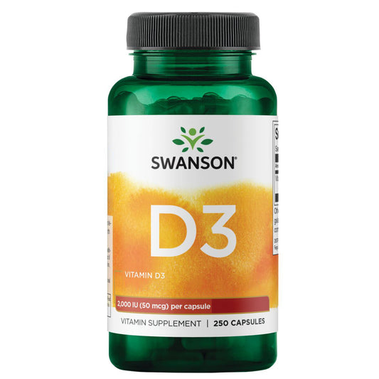 Swanson Vitamina D3 Mayor Concentración 2,000 Iu (50 Mcg), 250 Cápsulas