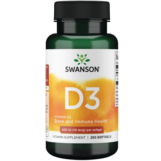Swanson Vitamina D3 400 Iu (10 mcg), 250 Cápsulas