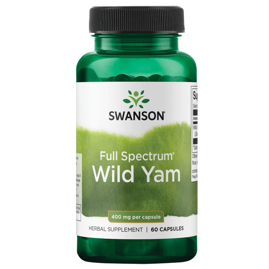 Swanson Suplemento de Ñame silvestre Espectro completo 400 mg, 60 cápsulas