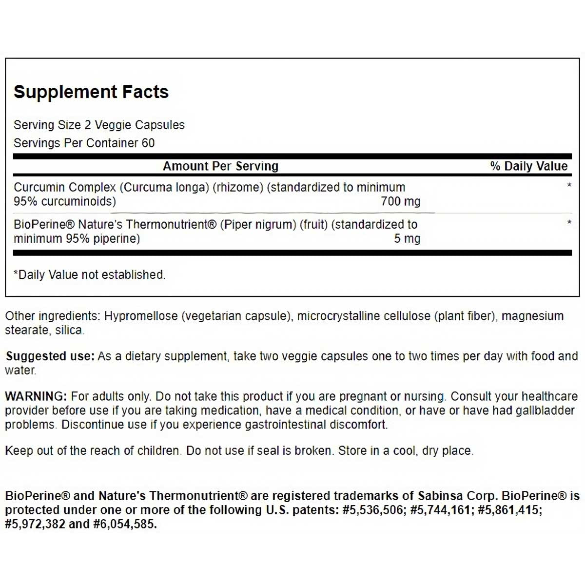 Swanson - Complejo de curcumina estandarizado con BioPerine 350 mg - 120 cápsulas