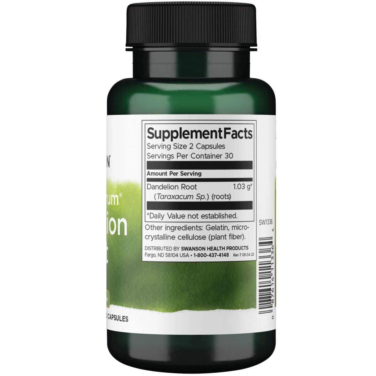 Swanson Suplemento de Raíz de diente de león de espectro completo 515mg, 60 cápsulas