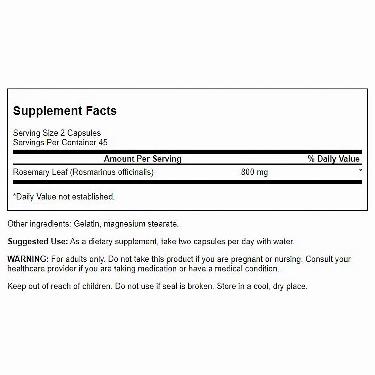 Swanson Premium Suplemento de Romero 400mg, 90 cápsulas