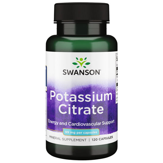 Swanson Suplemento Citrato de potasio 120 Cápsulas, 99mg