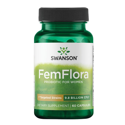 Swanson Probiótico FemFlora para mujer 9.8 billones CFU, 60 cápsulas