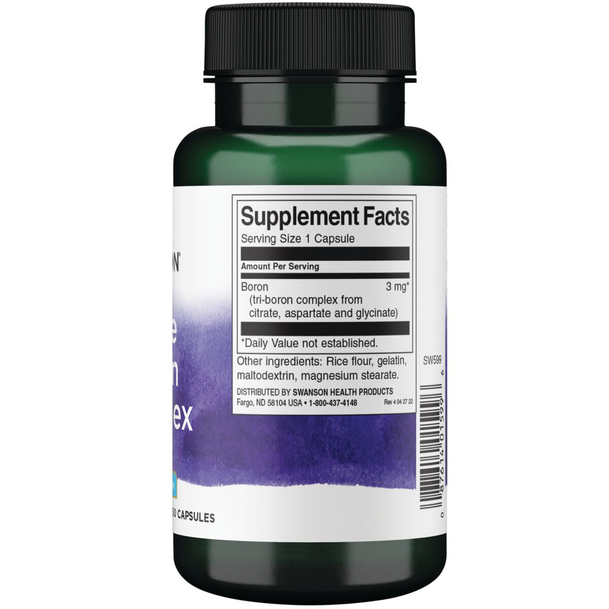 Swanson - Complejo triple de boro - 3mg 250 Cápsulas