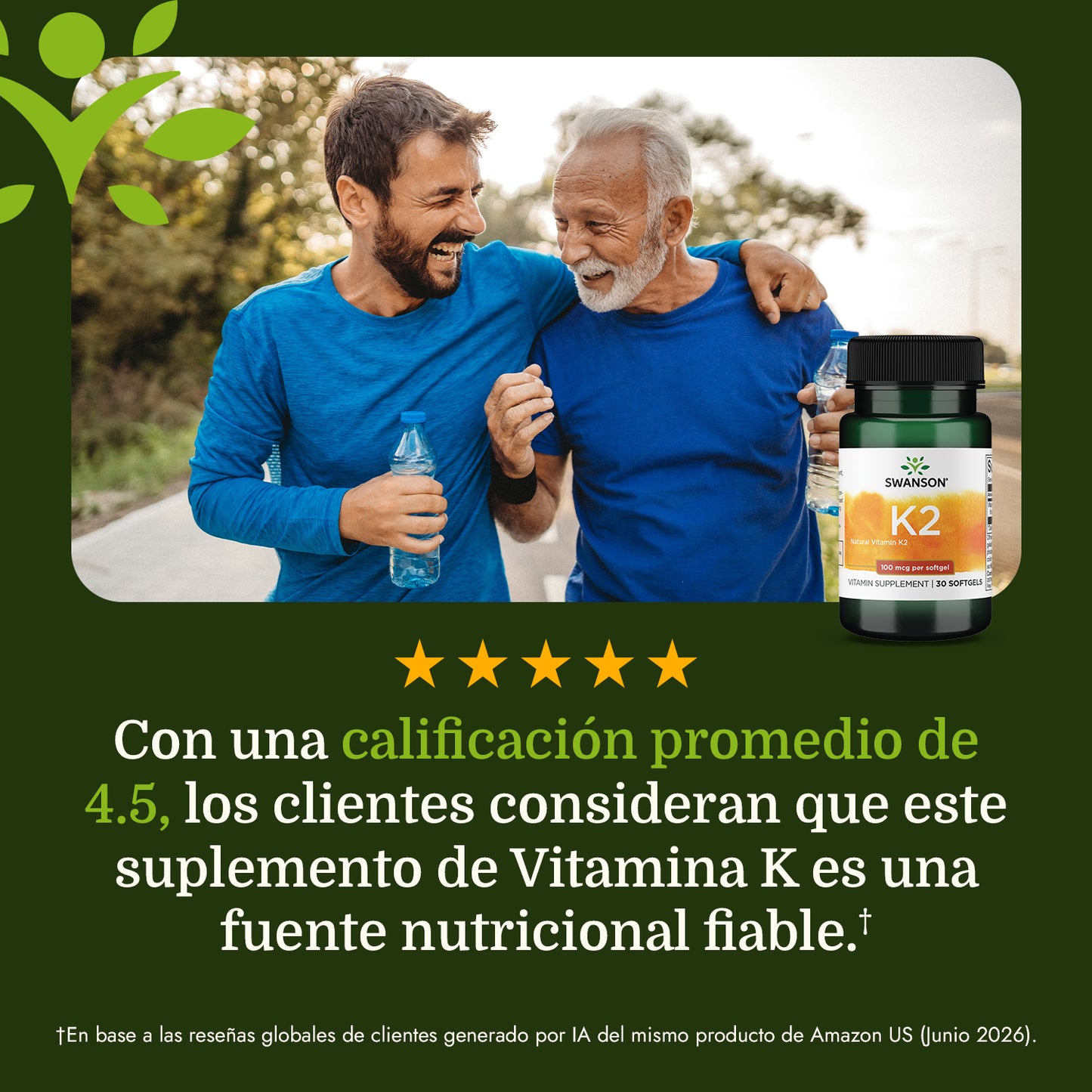 Swanson Vitamina K2 100mcg, 30 cápsulas