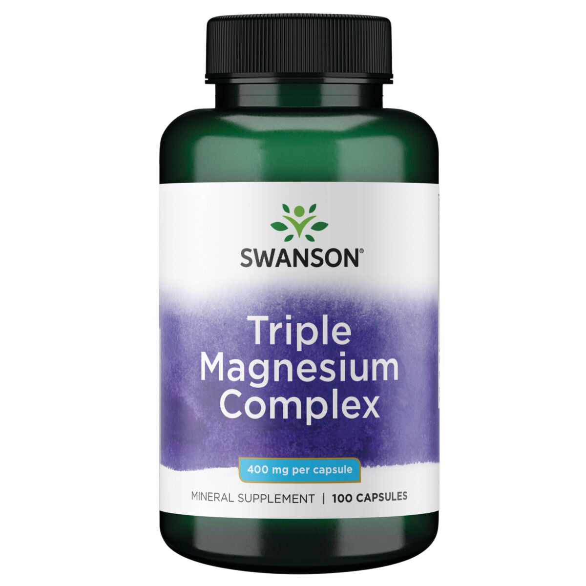 Swanson Suplemento de Complejo Triple de Magnesio 400 mg, 100 Cápsulas