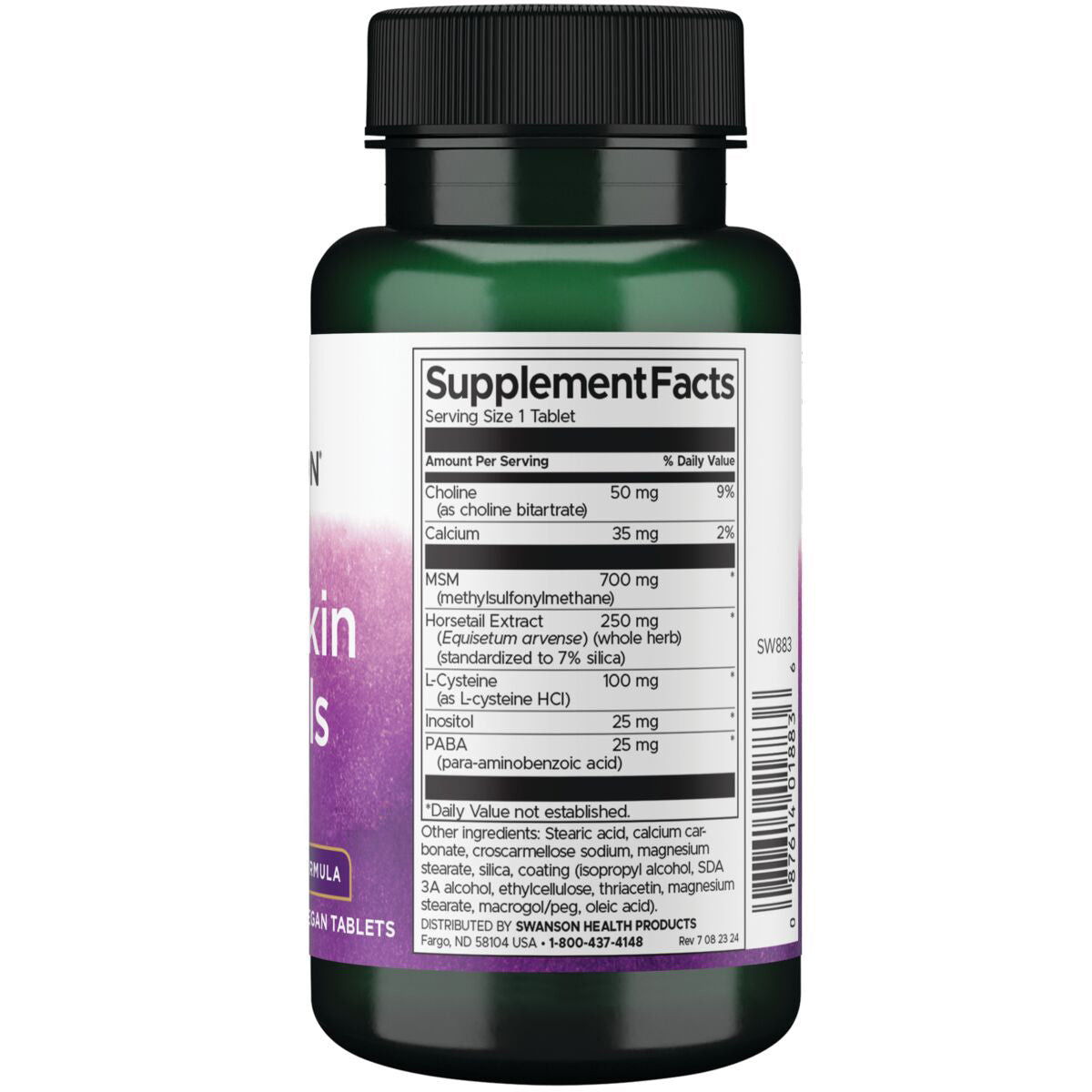 Swanson Suplemento para cabello, piel y uñas, 60 Tabletas