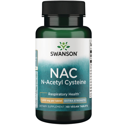 Swanson Suplemento NAC (N-Acetilcisteína) Extra Strength 1000 mg, 60 Tabletas