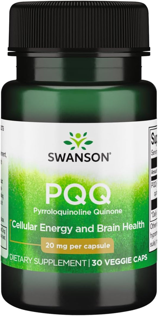 Swanson Suplemento PQQ (Pirroloquinolina Quinona) 20 mg, 30 Cápsulas