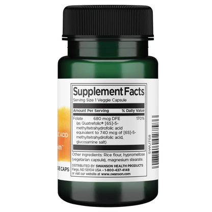Swanson Ultimate Folate 1,360 mcg DFE, 30 Cápsulas