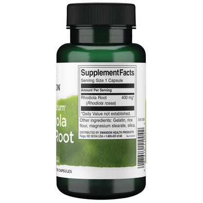 Swanson Suplemento de Raíz de Rhodiola Rosea 400mg, 100 Cápsulas