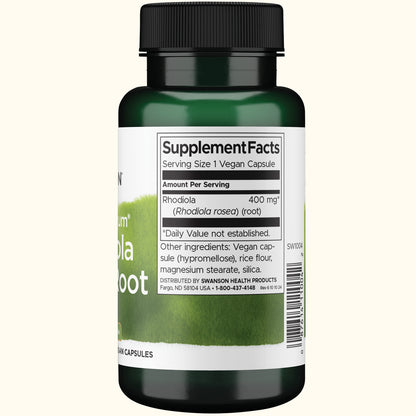 Swanson Suplemento de Raíz de Rhodiola Rosea 400mg, 100 Cápsulas