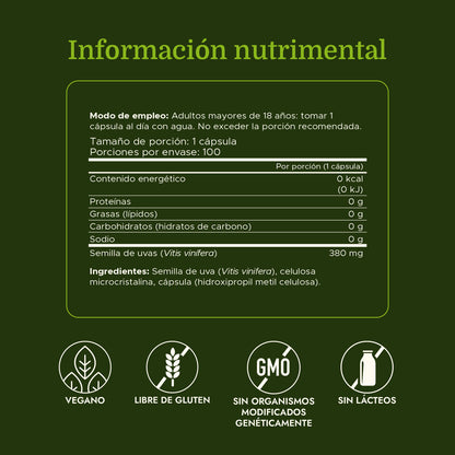 Swanson Premium Suplemento de Semilla de uva 380 mg, 100 cápsulas