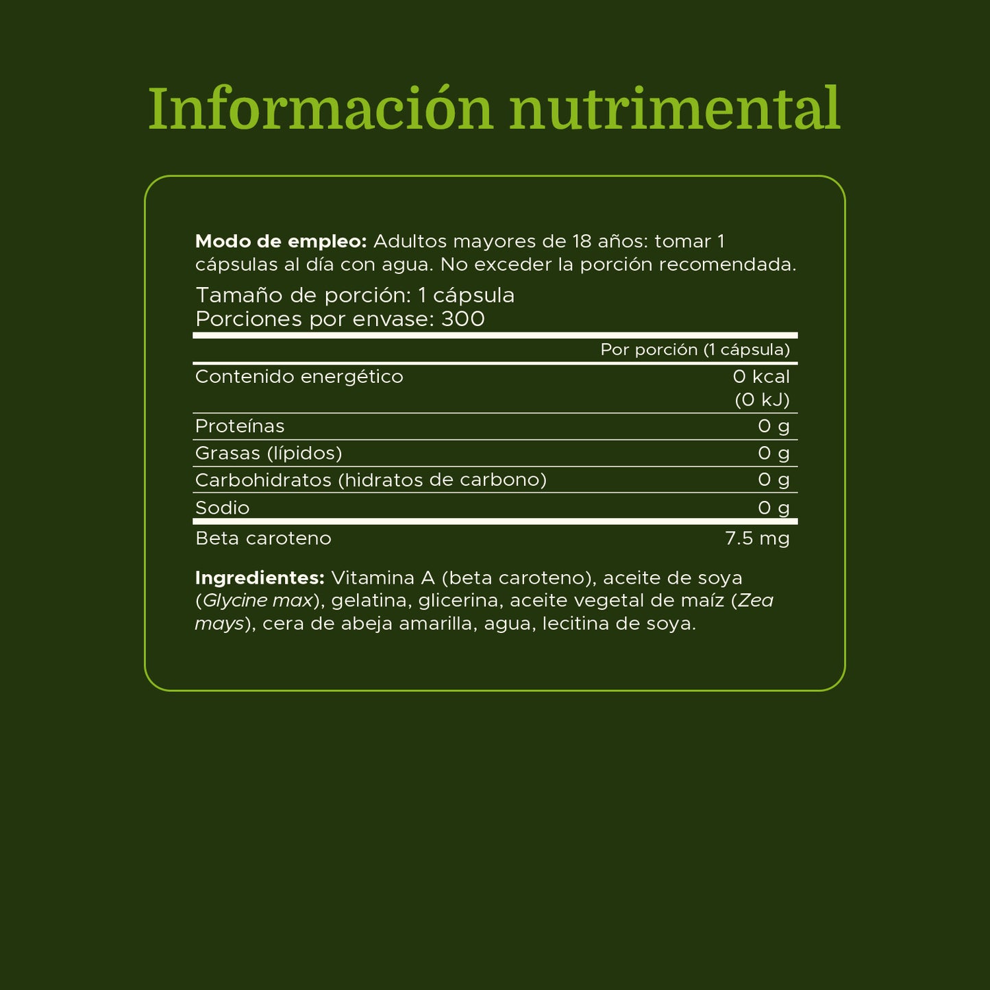 Swanson Suplemento de Beta Carotene 25,000 Iu (7,500 Mcg Rae), 300 cápsulas