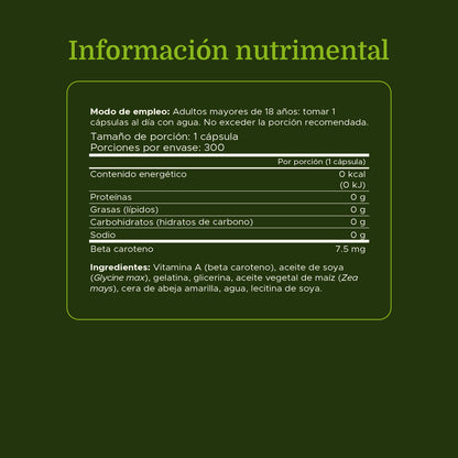 Swanson Suplemento de Beta Carotene 25,000 Iu (7,500 Mcg Rae), 300 cápsulas