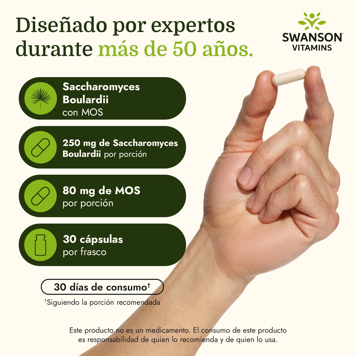 Swanson Suplemento de Saccharomyces Boulardii, 30 cápsulas