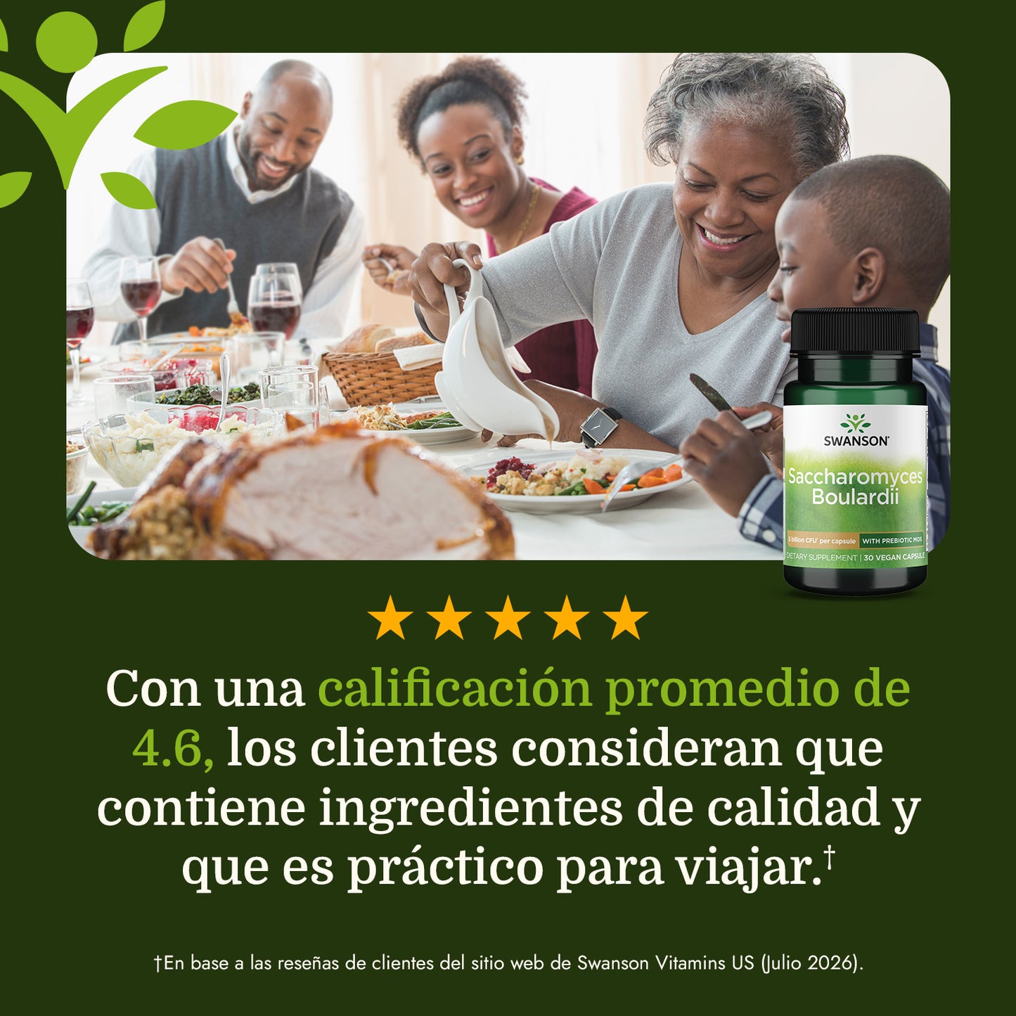 Swanson Suplemento de Saccharomyces Boulardii, 30 cápsulas