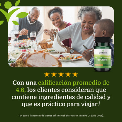 Swanson Suplemento de Saccharomyces Boulardii, 30 cápsulas