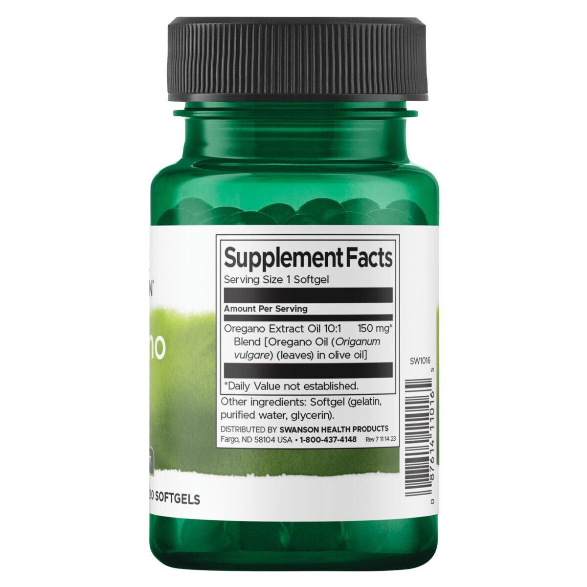 Swanson - Aceite de orégano - 120 cápsulas blandas
