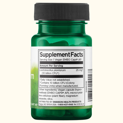 Swanson L. Plantarum, Suplemento Digestivo, 30 Cápsulas, Non‑GMO, Certificado GMP