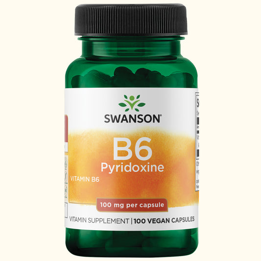 Swanson Vitamina B6 Piridoxina 100mg, 100 Cápsulas