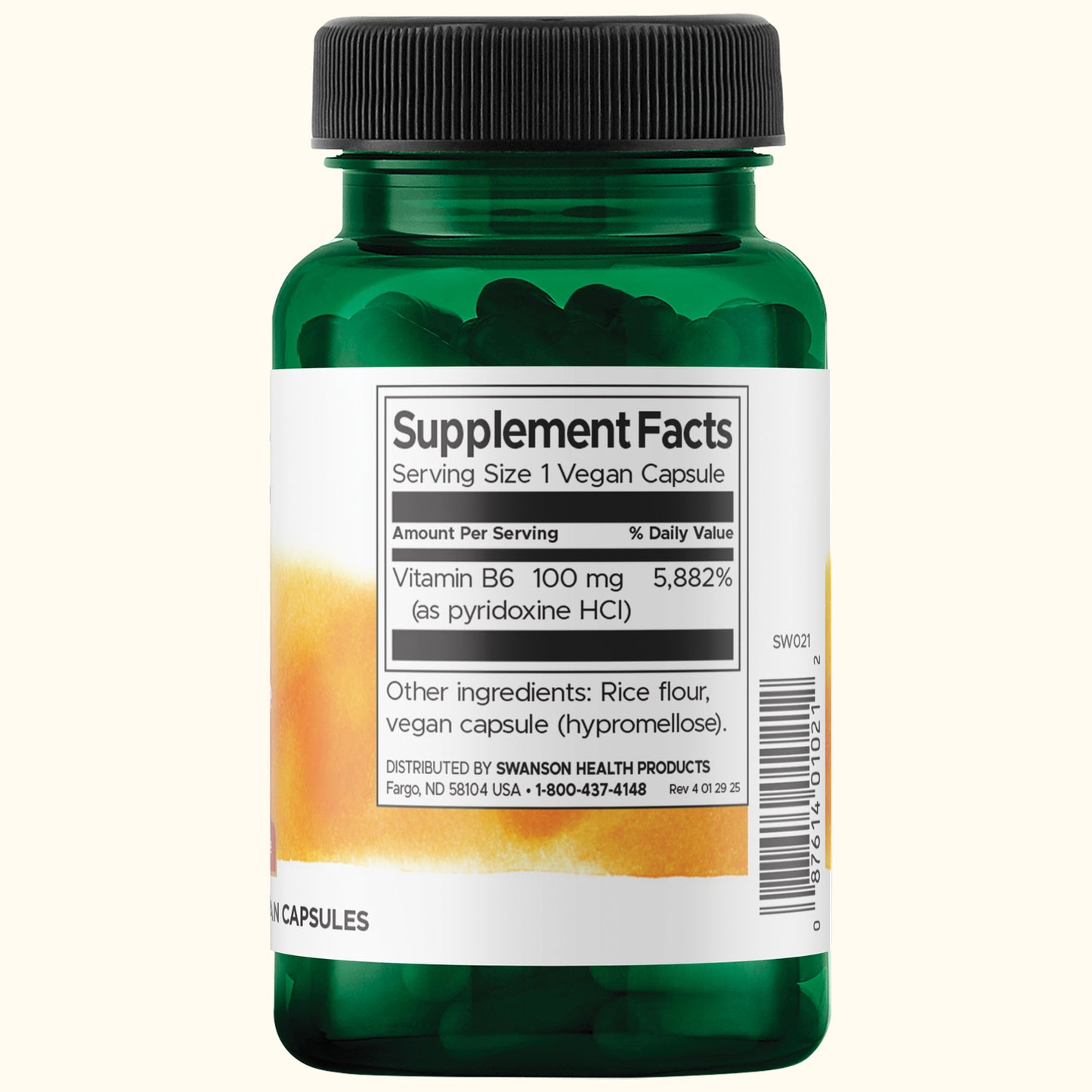 Swanson Vitamina B6 Piridoxina 100mg, 100 Cápsulas