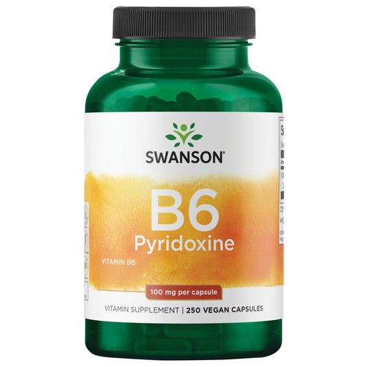 Swanson Vitamina B6 Piridoxina 100 mg, 250 cápsulas