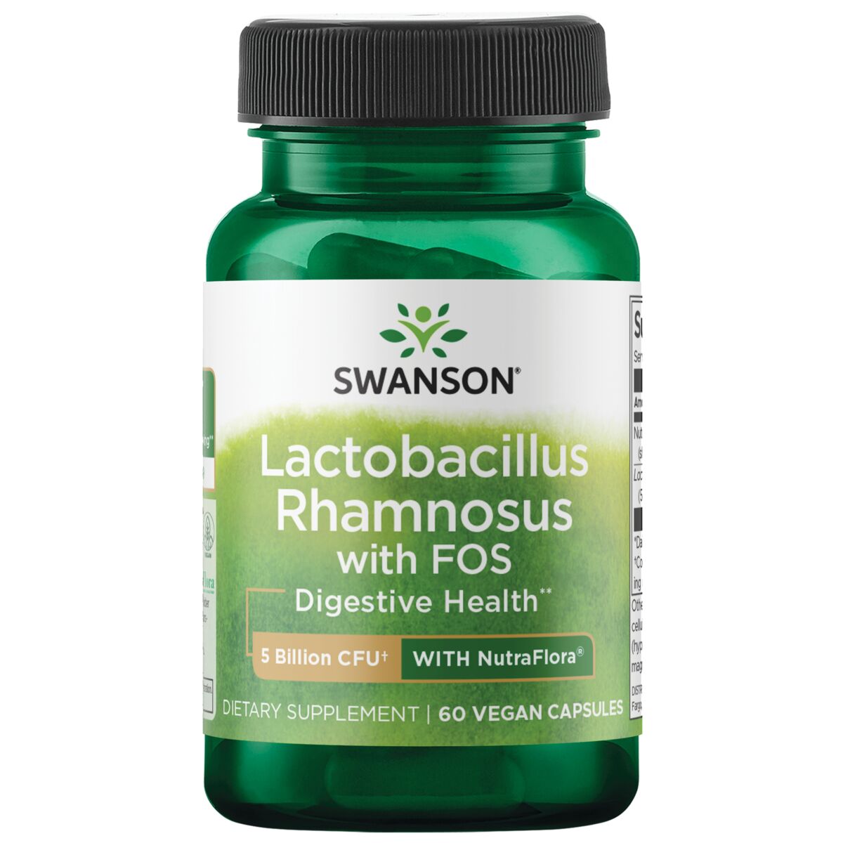 Swanson - Lactobacillus Rhamnosus con Fos 5 mil millones Cfu - 60 cápsulas vegetales