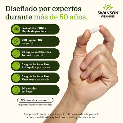 Swanson Probiótico L. Reuteri Plus, 30 cápsulas