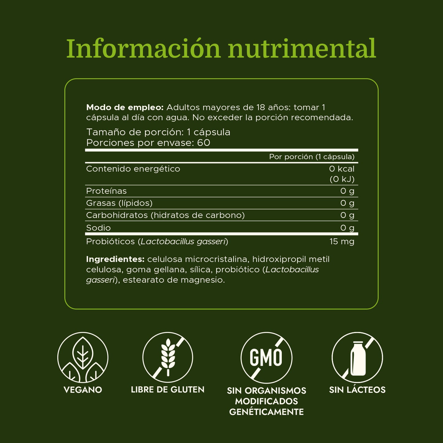 Swanson Probiotico Lactobacillus Gasseri, 60 cápsulas