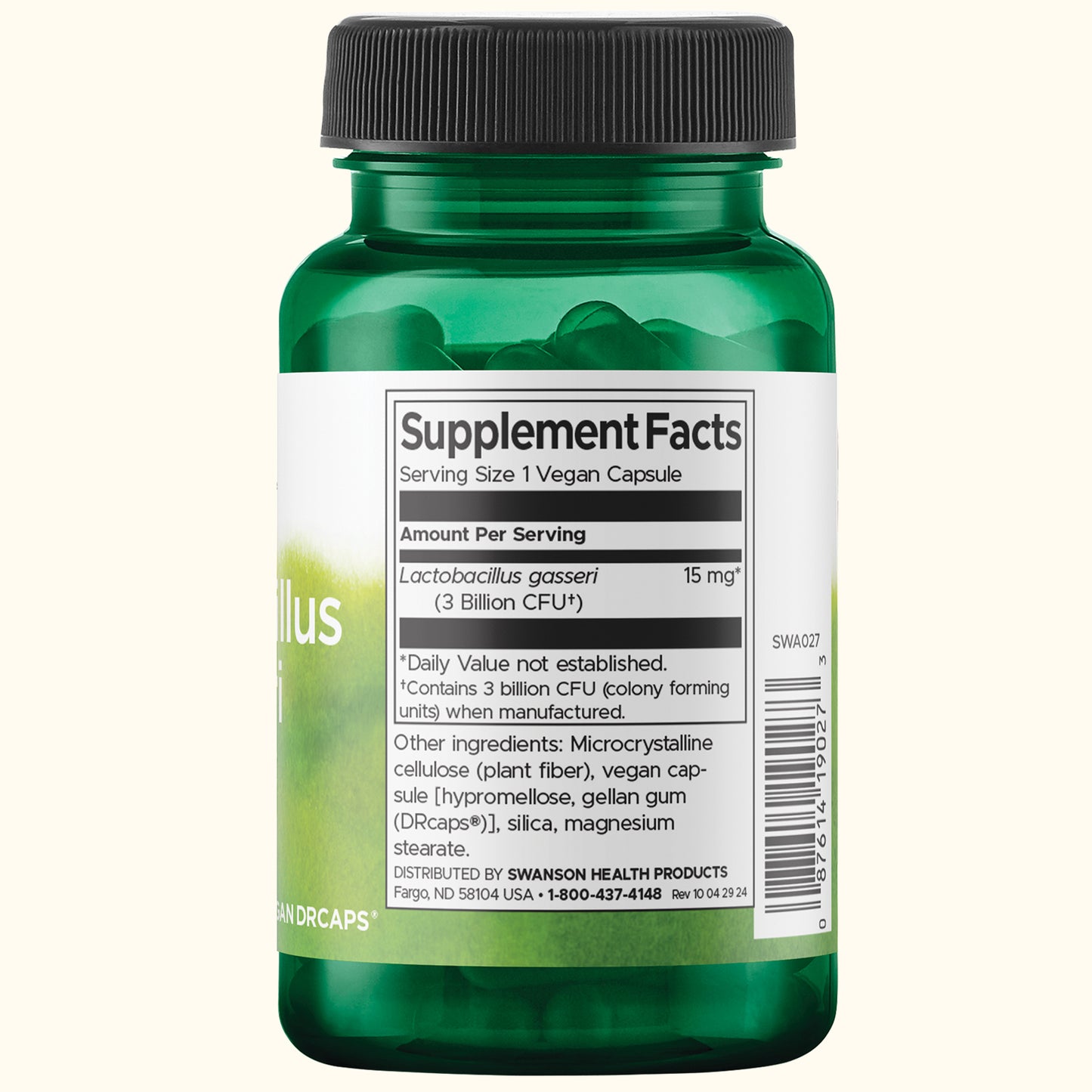 Swanson Probiotico Lactobacillus Gasseri, 60 cápsulas