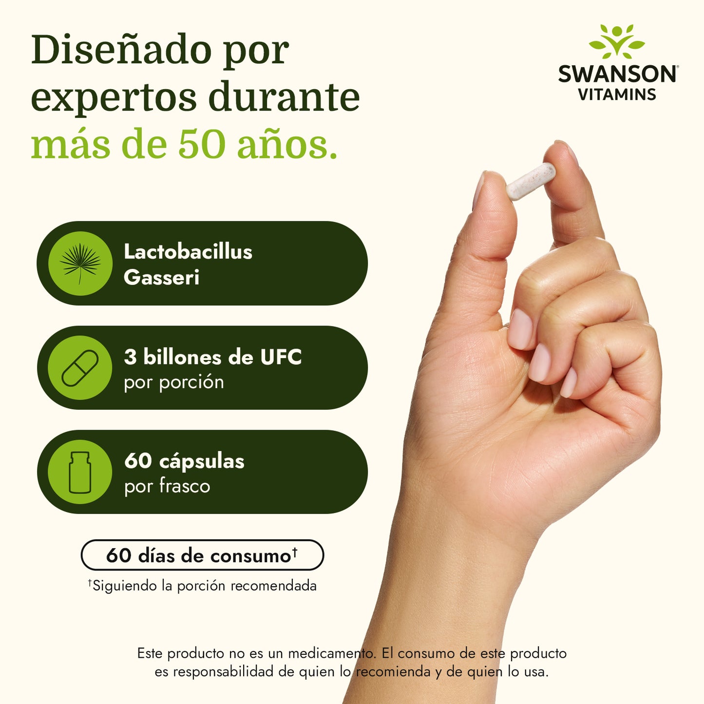 Swanson Probiotico Lactobacillus Gasseri, 60 cápsulas