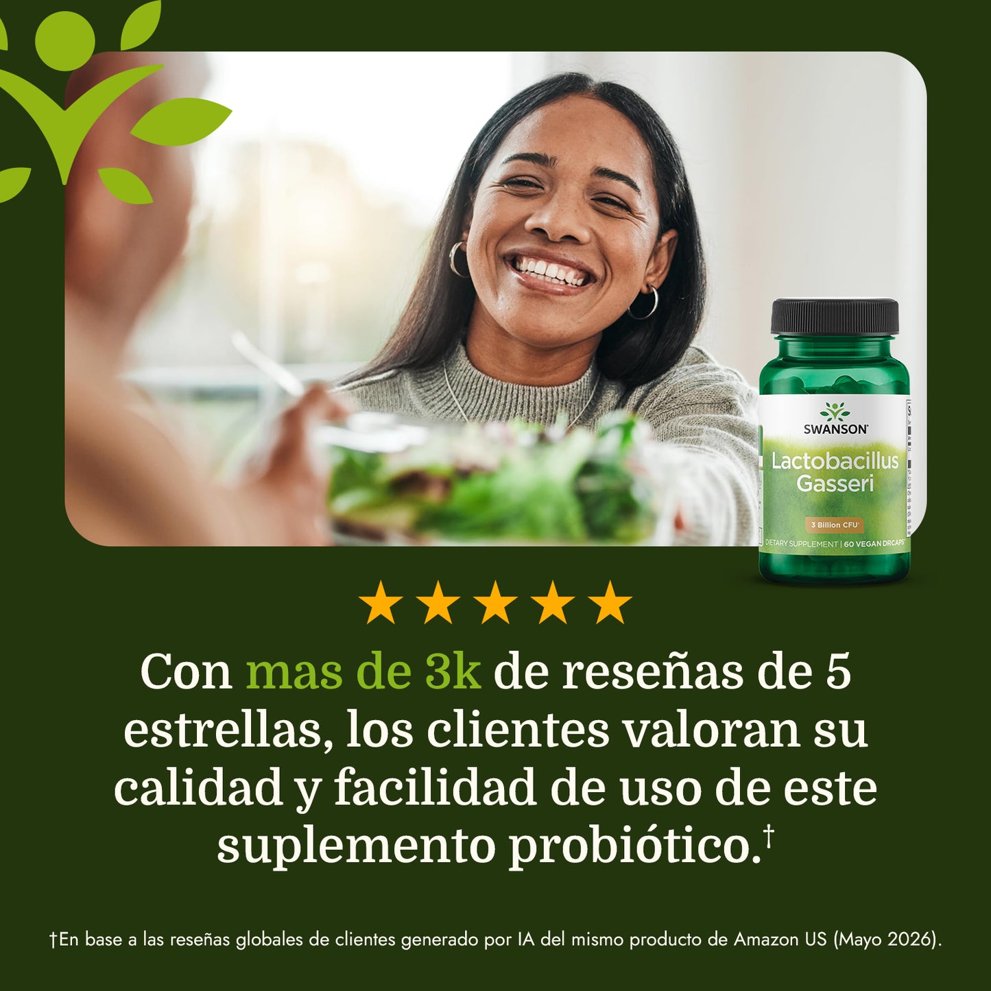 Swanson Probiotico Lactobacillus Gasseri, 60 cápsulas