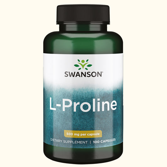 Swanson Suplemento de L-Prolina 500 mg, 100 cápsulas
