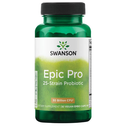 Swanson Probiótico Epic Pro de 25 cepas, 30 Cápsulas