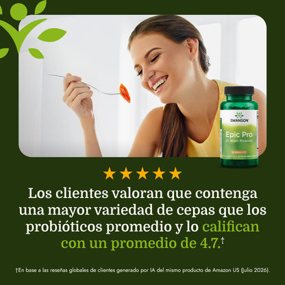 Swanson Probiótico Epic Pro de 25 cepas, 30 Cápsulas