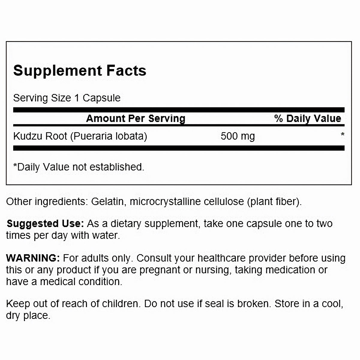 Swanson Suplemento de Raíz de Kudzu 500 mg, 60 Cápsulas