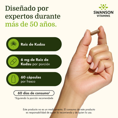 Swanson Suplemento de Raíz de Kudzu 500 mg, 60 Cápsulas