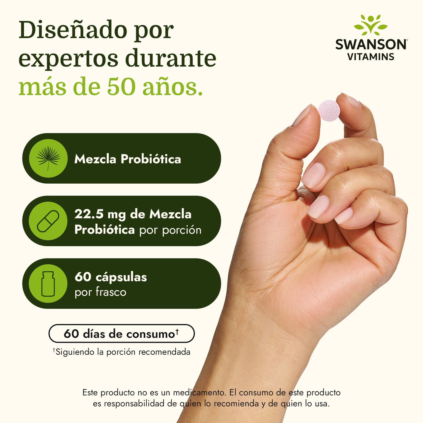 Swanson Probiótico masticable para niños - Sabor natural a cereza, 60 masticables