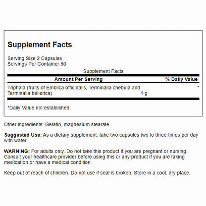 Swanson Suplemento de Triphala 500 Mg por cápsula, 100 Cápsulas